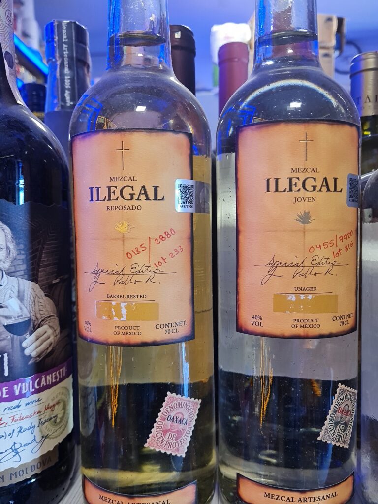 Ilegal Mezcal Artisanal bottles