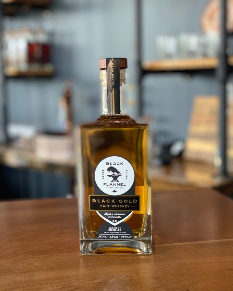Black gold malt whiskey black flannel brewing distilling company